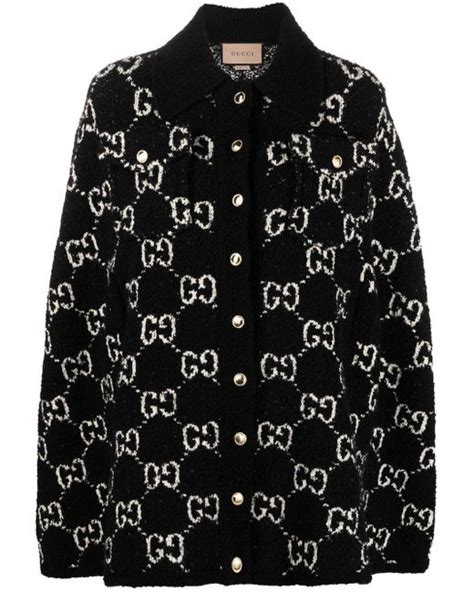 gucci jas dames zwart|Gucci wool jacquard jacket.